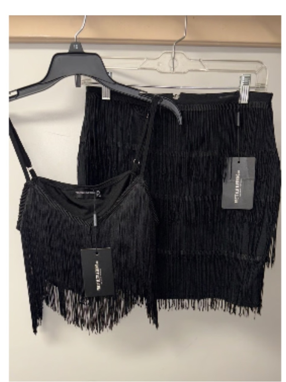 Pretty Little Thing Fringe Crop Top and short set - Picture 2 of 10